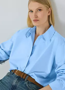 Рубашка из хлопка, Голубой
