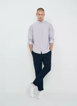 Рубашка из хлопка Oxford в полоску, Красный