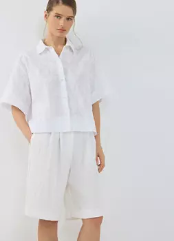 Рубашка из хлопка с вышивкой, Белый