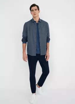 Рубашка из хлопка, Синий