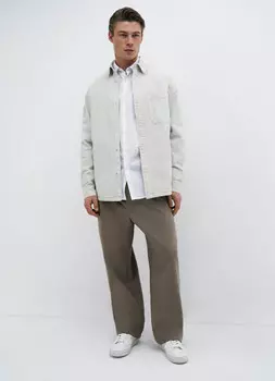 Рубашка из хлопкового твила, Белый