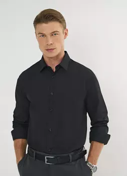 Рубашка из плотной ткани, Черный