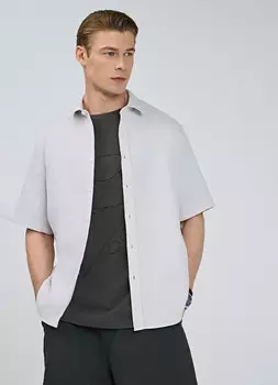 Рубашка из структурной ткани, Бежевый