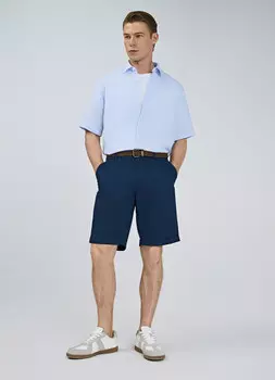 Рубашка из структурной ткани, Голубой