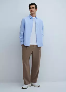 Рубашка из ткани оксфорд, Голубой