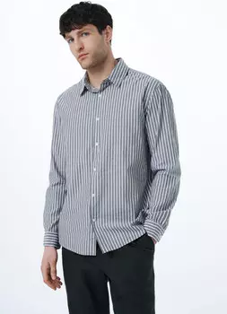 Рубашка из жатого хлопка, Серый