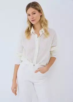 Рубашка из тонкого хлопка, Желтый