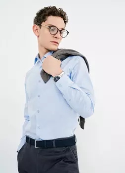 Рубашка из твила, Голубой