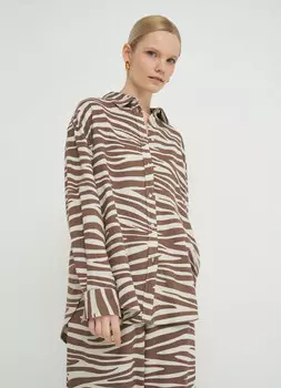 Рубашка изо льна с вискозой, Бежевый