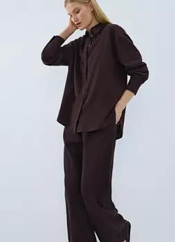 Рубашка изо льна с вискозой, Коричневый