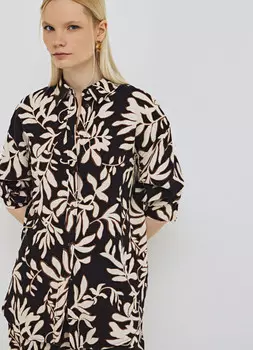 Рубашка изо льна с вискозой, Коричневый