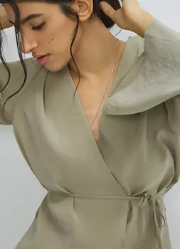 Рубашка-кимоно из модала, Зеленый