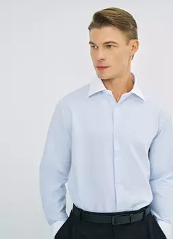 Рубашка с контрастным воротником, Белый