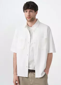 Рубашка с коротким рукавом, Белый