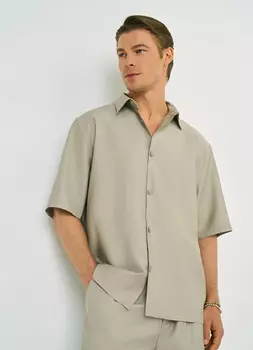 Рубашка с коротким рукавом, Бежевый