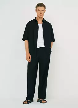 Рубашка с коротким рукавом, Черный