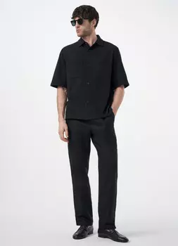 Рубашка с коротким рукавом, Черный