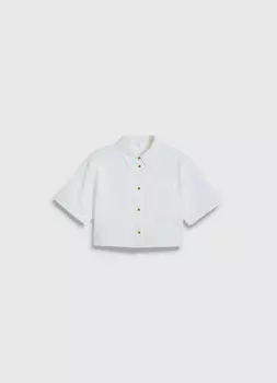 Рубашка с коротким рукавом для девочек, Белый