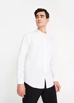 Рубашка с воротником мао, Белый