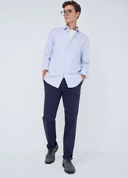 Рубашка Shaped fit из хлопка, Голубой