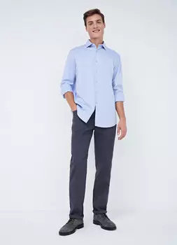 Рубашка Shaped fit из хлопка, Голубой