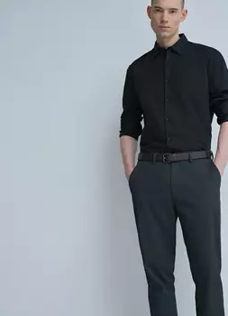 Рубашка Slim fit, Черный