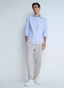 Рубашка Slim fit, Голубой