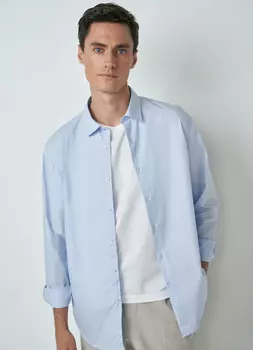 Рубашка Slim fit, Голубой