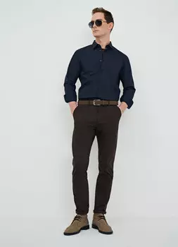 Рубашка Slim fit с принтом, Синий