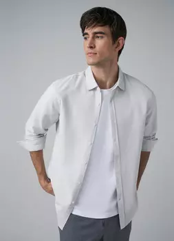 Рубашка Slim fit, Серый