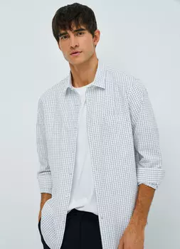 Рубашка в клетку, Белый