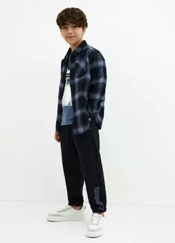 Рубашка в клетку из фланели для мальчиков, Синий