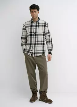 Рубашка в клетку из хлопка, Белый