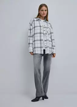 Рубашка в клетку, Серый