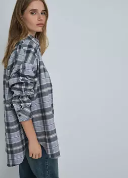 Рубашка в клетку, Серый