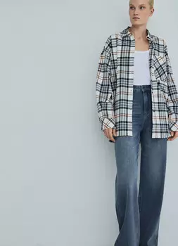 Рубашка в клетку, Серый