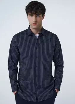 Рубашка в полоску, Синий