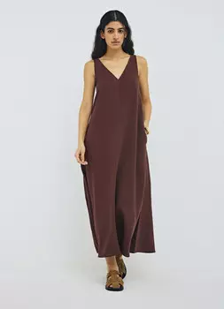 Сарафан макси А-силуэта, Коричневый