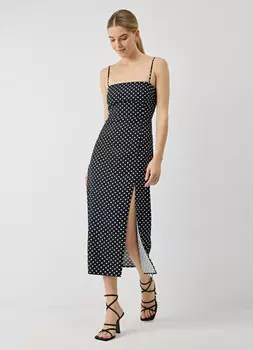 Сарафан миди с разрезом, Черный