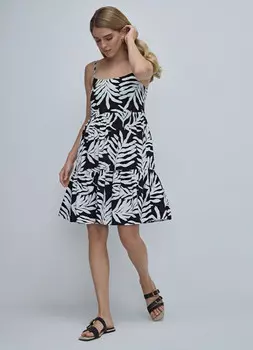 Сарафан мини из вискозы, Черный