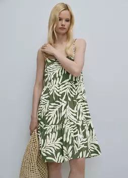 Сарафан мини из вискозы, Зеленый