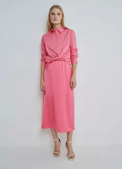 Сатиновая юбка миди, Розовый