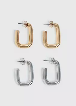 Серьги, 2 пары, Мультицвет