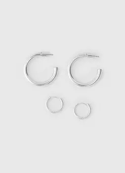 Серьги, 2 пары, Серебряный