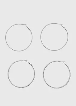 Серьги, 2 пары, Серебряный