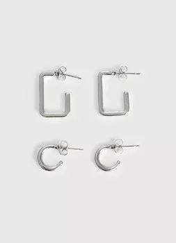 Серьги, 2 пары, Серебряный