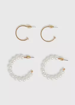 Серьги, 2 пары, Золотой