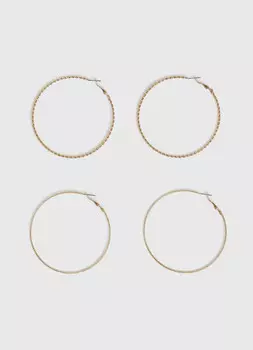 Серьги, 2 пары, Золотой
