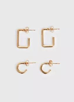 Серьги, 2 пары, Золотой