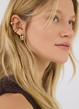 Серьги, сет 4 шт., Золотой